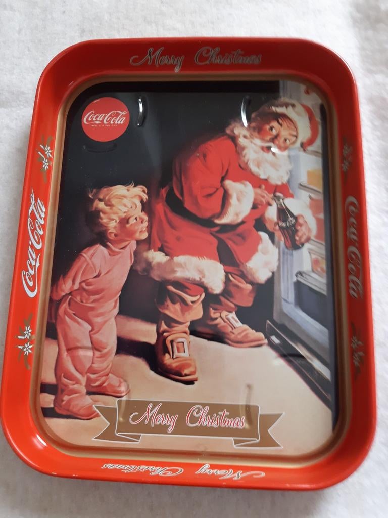 Plateau COCA COLA (Joyeux Noël) dim. 27 cm par 21 cm., Enlèvement ou Envoi, Comme neuf, Rectangulaire, Métal