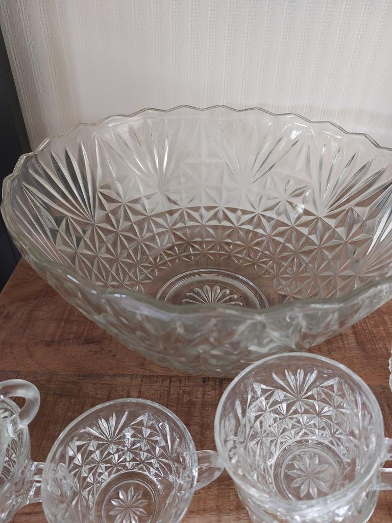 Service à punch, 10 pièces ,en verre, Enlèvement