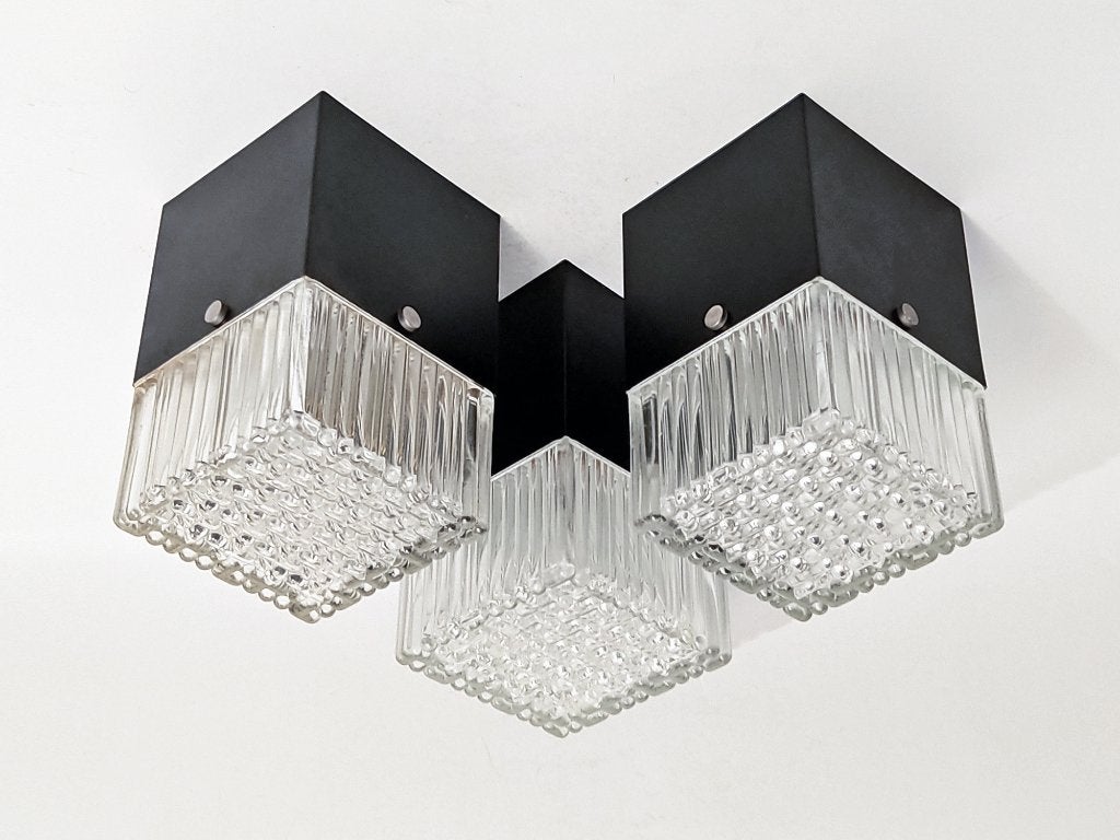 plafonniers en forme de cube, 1960, Enlèvement ou Envoi, 13 cm, Noir, Années 60