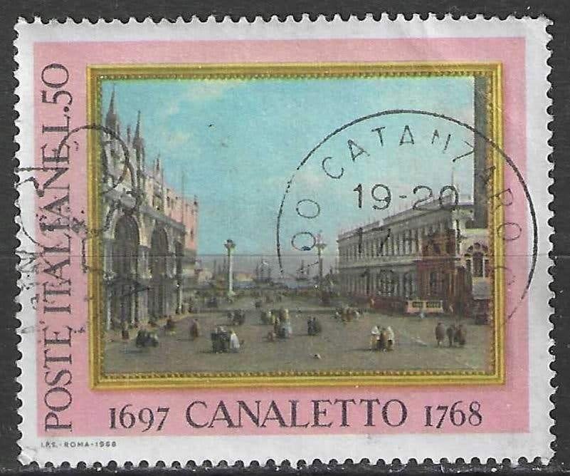 Italie 1968 - Yvert 1020 - Antonio Canale - 50 l. (ST), Timbres & Monnaies, Timbres | Europe | Italie, Envoi, Affranchi