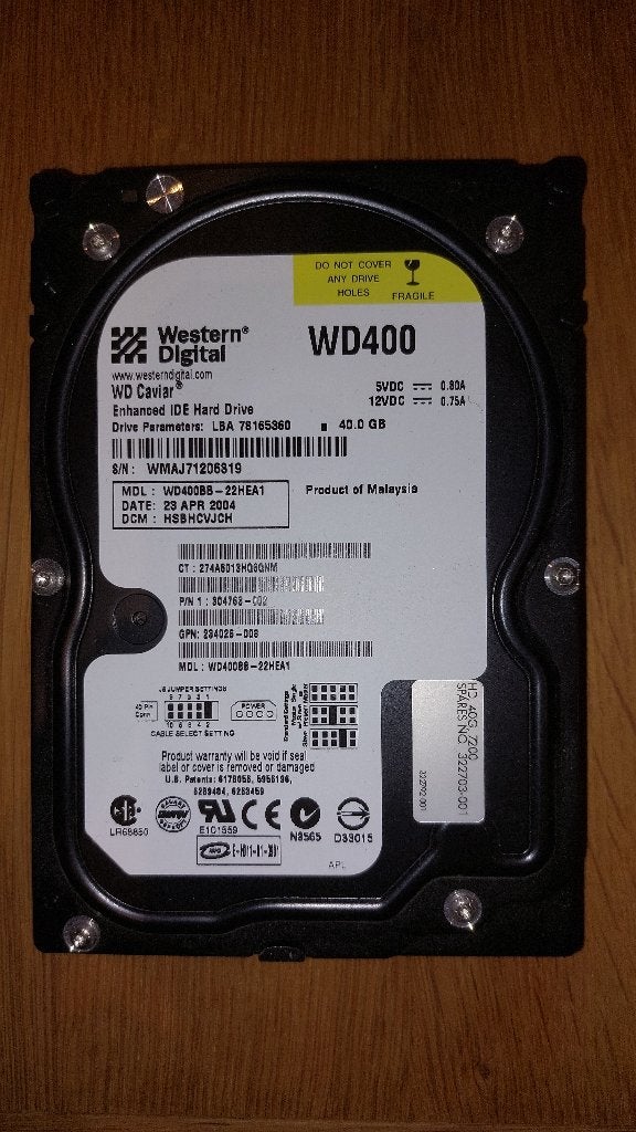 HDD 3.5 Western Digital 40 GB IDE - WD400BB-22HEA1, Intern, Gebruikt, HDD, Desktop