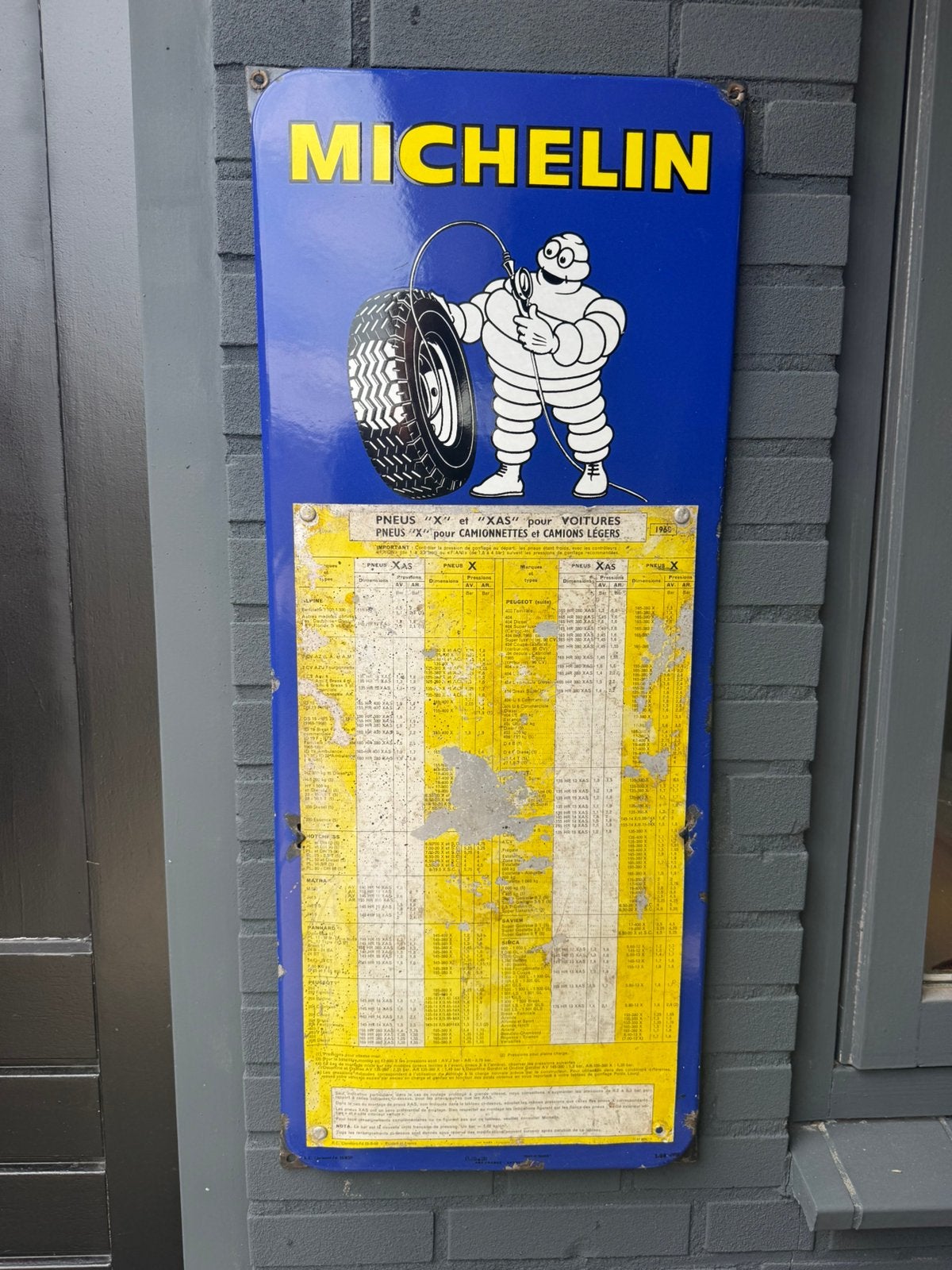 MICHELIN emaille reclamebord, Ophalen of Verzenden, Gebruikt, Reclamebord