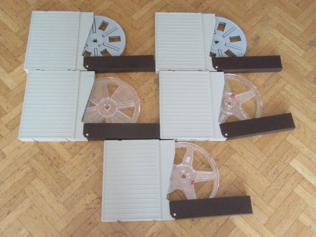 LOT DE 5 BOBINES SUPER 8 120M VIDES AVEC BOITES, TV, Hi-fi & Vidéo, Enlèvement ou Envoi, Film 8 mm