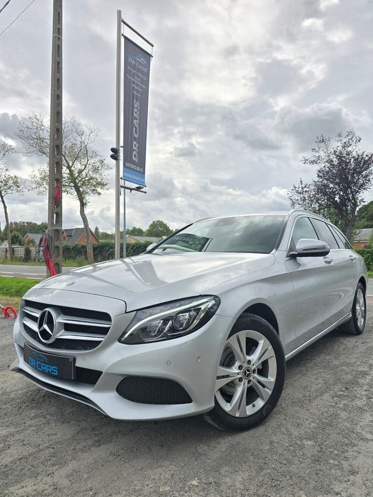 Mercedes-Benz C180 Avantgarde Break//Navi-Pdc-Halfleder/Led*, Autos, Cuir, Argent ou Gris, Euro 6, Entreprise