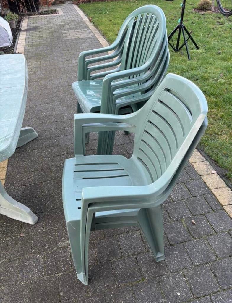 6 stoelen, Tuin en Terras, Tuinsets en Loungesets, Ophalen, Zo goed als nieuw