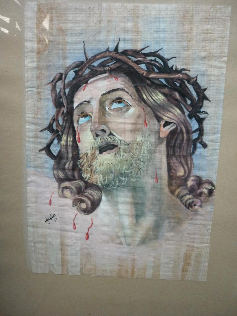 Christ avec couronne d'épines sur papyrus, Enlèvement ou Envoi