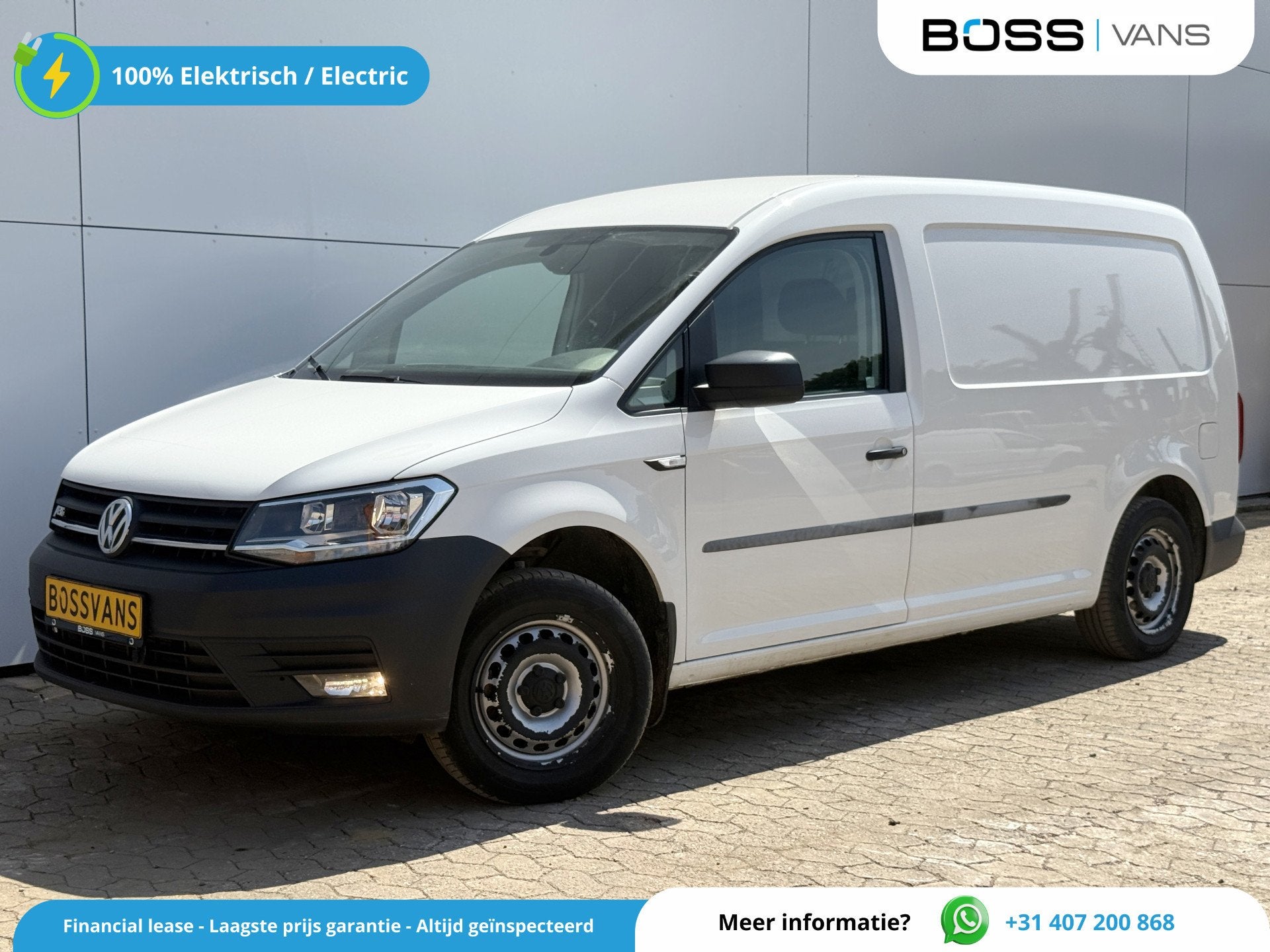 Volkswagen E-Caddy 37kWh 113PK L2H1 Elektrisch Caddy ABT Max, Auto's, Bestelwagens en Lichte vracht, Stof, Gebruikt, Zwart, Volkswagen
