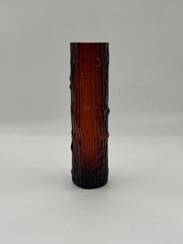 Vintage vaas in amberglas met schorsstructuur, Empoli-stijl, Antiek en Kunst, Ophalen of Verzenden