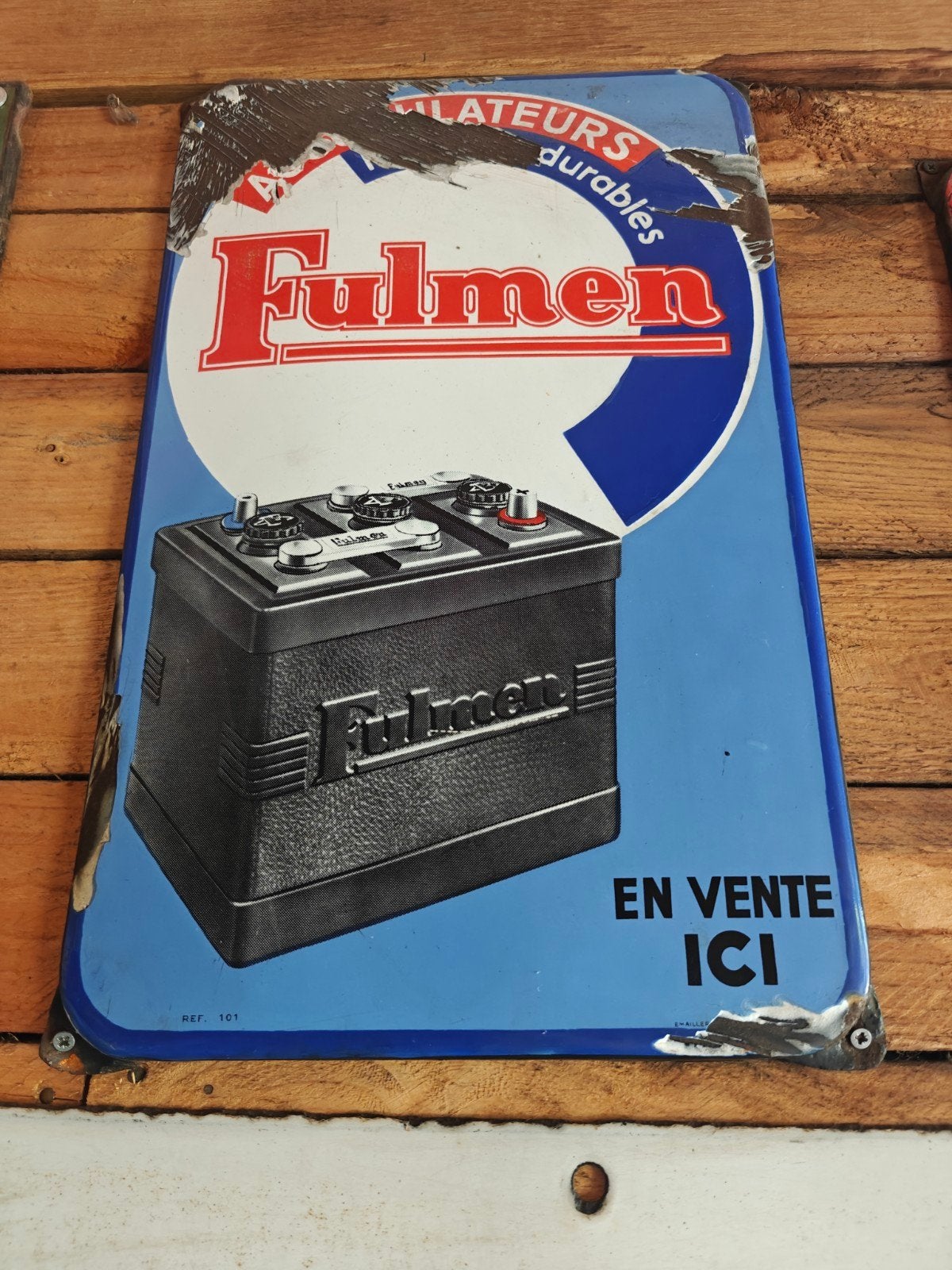 Emaille bord fulmen 30cm op 48cm, Enlèvement