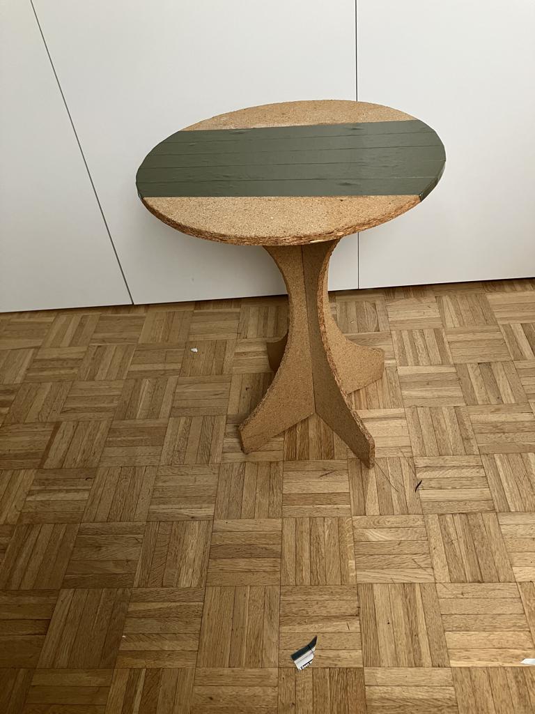 vezelplaat bijzet tafeltje, Ophalen