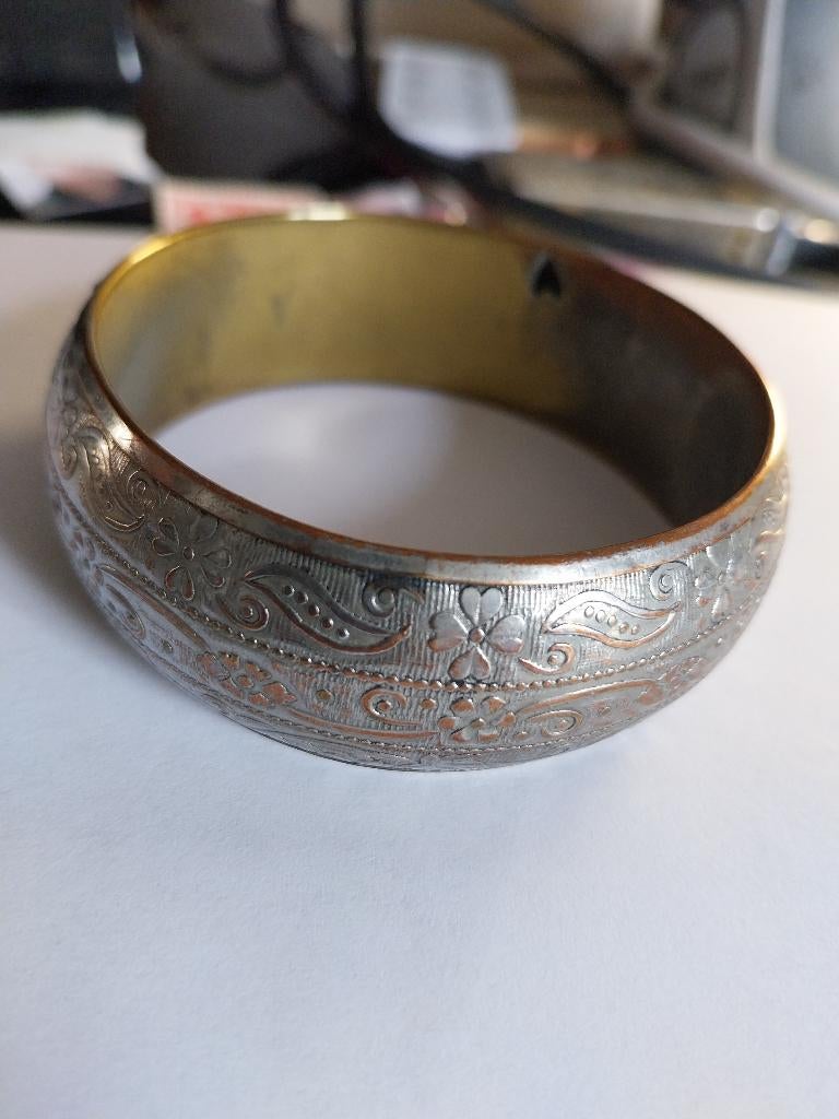 VINTAGE BRACELET PLAQUE ARGENT, Enlèvement ou Envoi, Argent, Bracelet