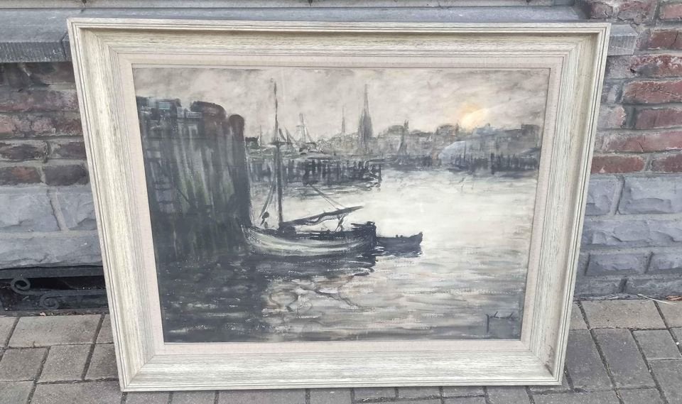 Aquarelle marine signe Théo idserda, Enlèvement, Aquarelle
