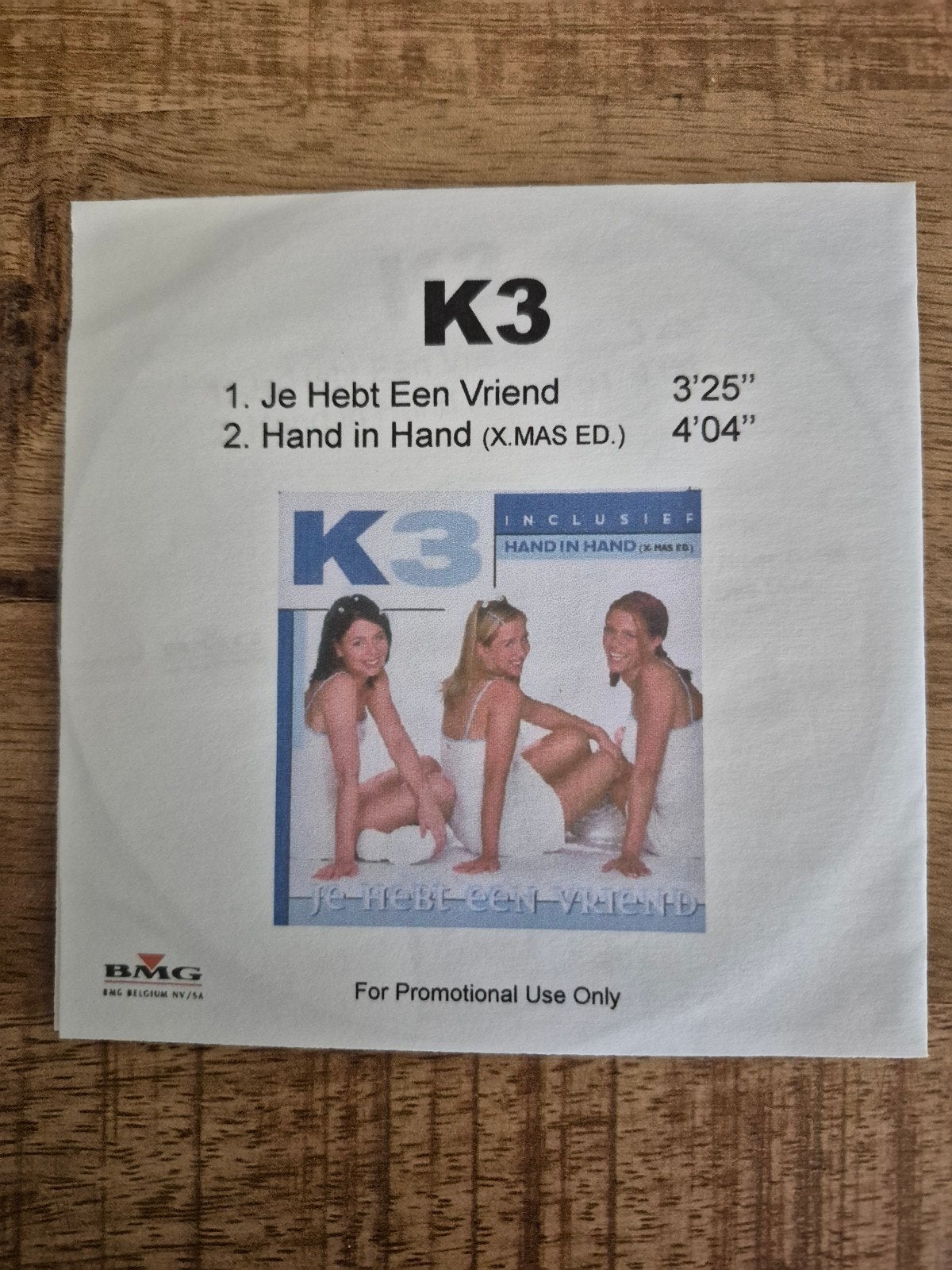 Zeldzame PROMOsingel "Je hebt een vriend" van K3 originals, Cd's en Dvd's, Promo, Ophalen of Verzenden, Zo goed als nieuw