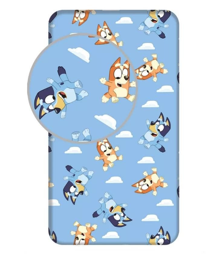 Bluey Hoeslaken 90x200 cm - Bluey en Bingo - Katoen, Kinderen en Baby's, Kinderkamer | Beddengoed, Hoeslaken of Sloop, Nieuw, Ophalen of Verzenden