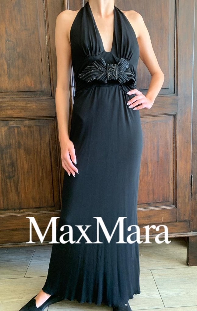 Max Mara, zwarte avond jurk, maat 40, Maat 38/40 (M), Galajurk, Zwart, Max Mara
