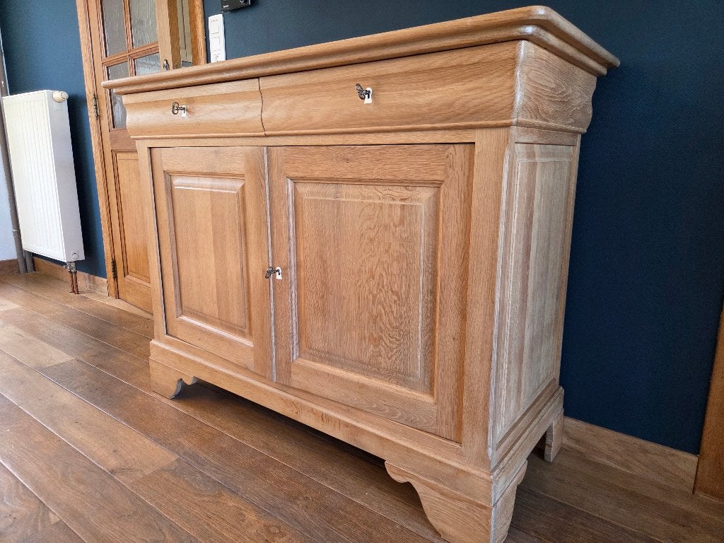 Buffet bas en chêne massif – 130 cm, Ophalen, 100 tot 150 cm, 100 tot 150 cm, Eikenhout