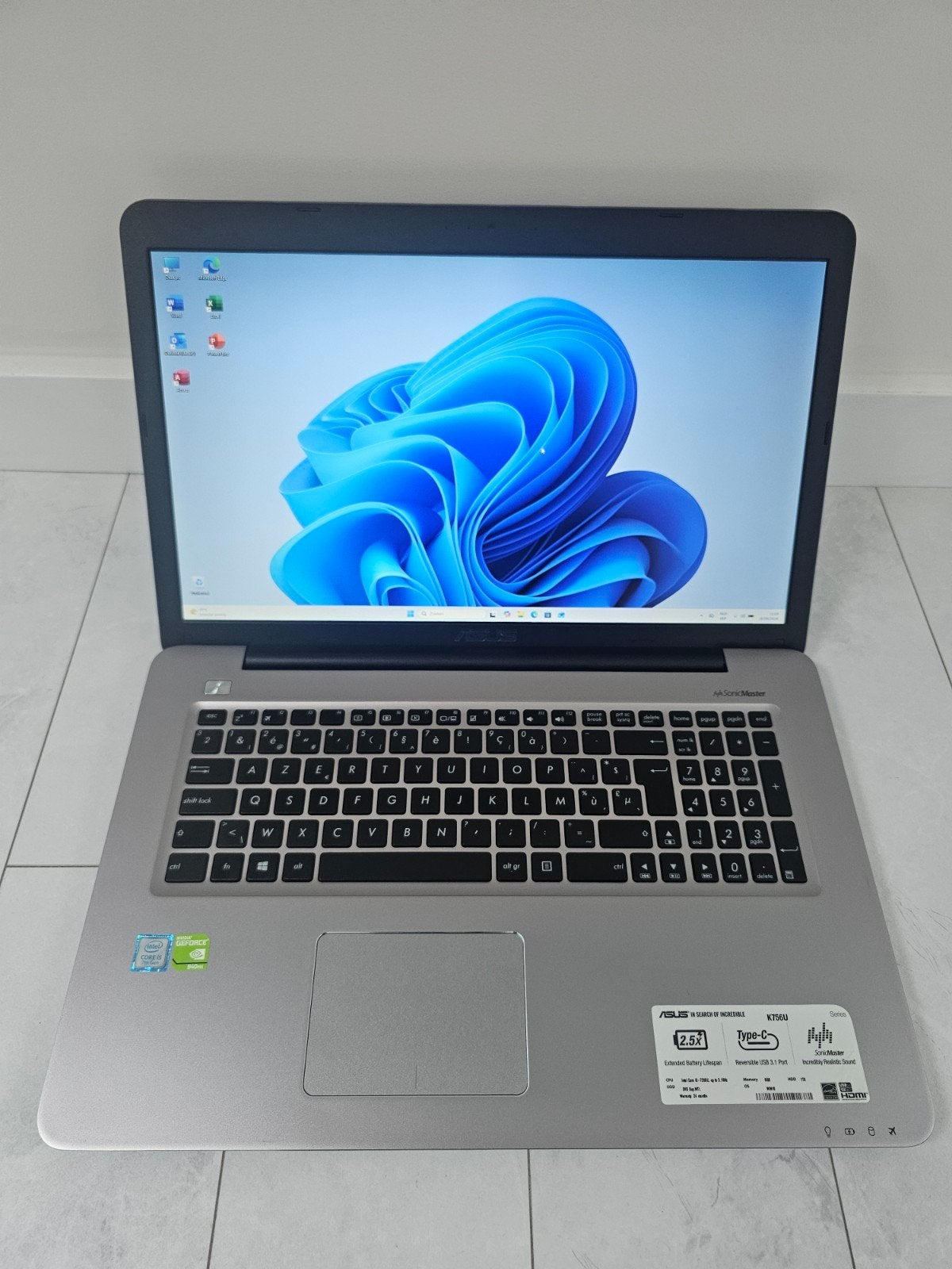Asus gaming laptop i5 17inch FULL HD  Win11+Office 2024 pro, Computers en Software, Windows Laptops, Ophalen of Verzenden, Gaming