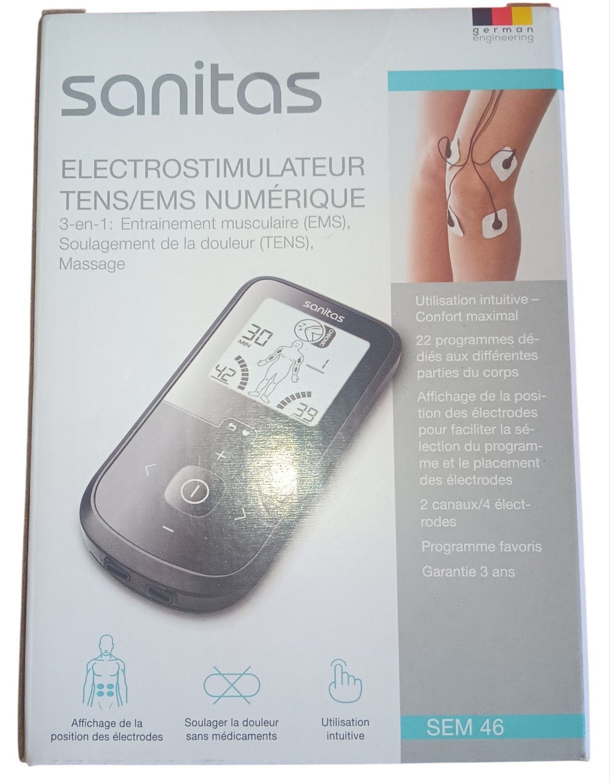 Sanitas SEM 46 digitale TENS/EMS elektrostimulator voor pijn, Sport en Fitness, Gezondheidsproducten en Wellness, Ophalen of Verzenden