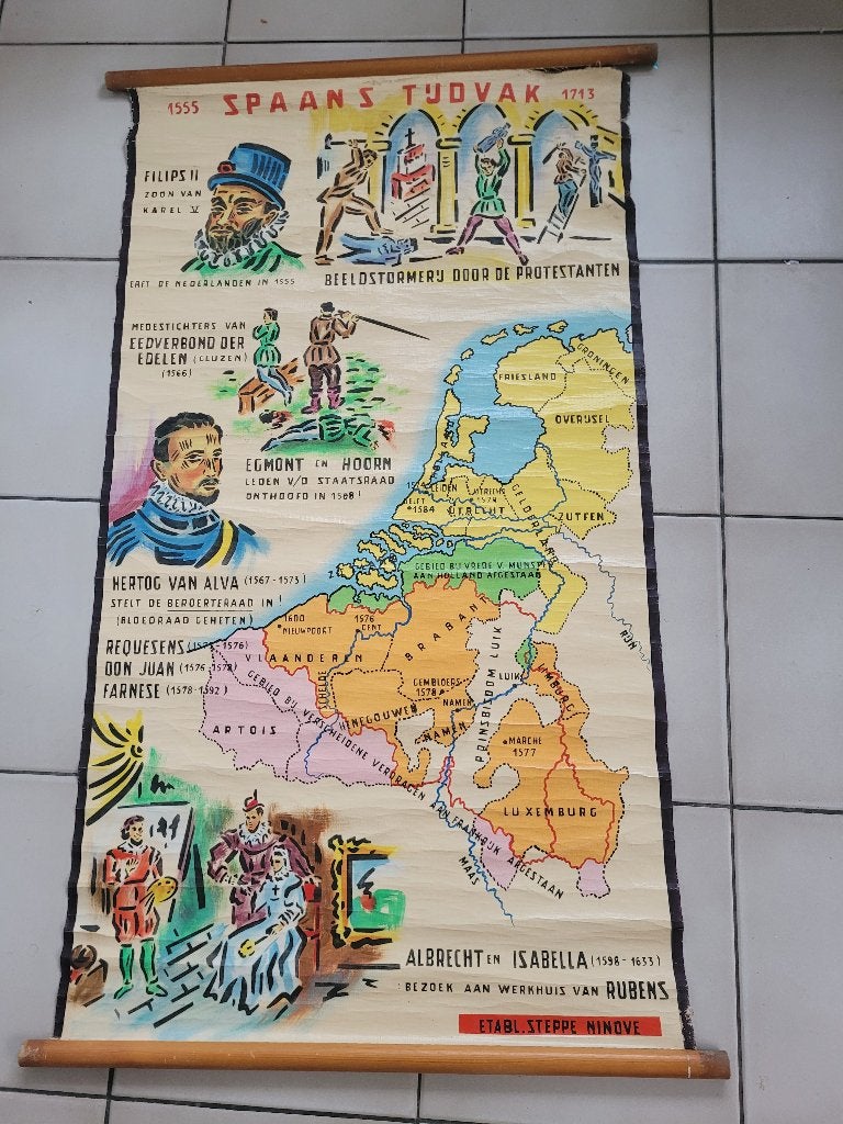oude schoollandkaart, Antiek en Kunst, Antiek | Gereedschap en Instrumenten, Ophalen