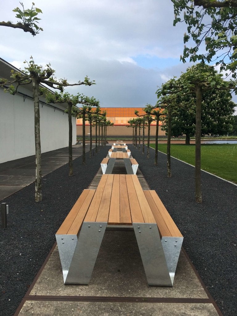 Extremis Hopper 300 cm gegalvaniseerd icm Iroko hardhout, Tuin en Terras, Ophalen, Zo goed als nieuw, Rechthoekig, Staal