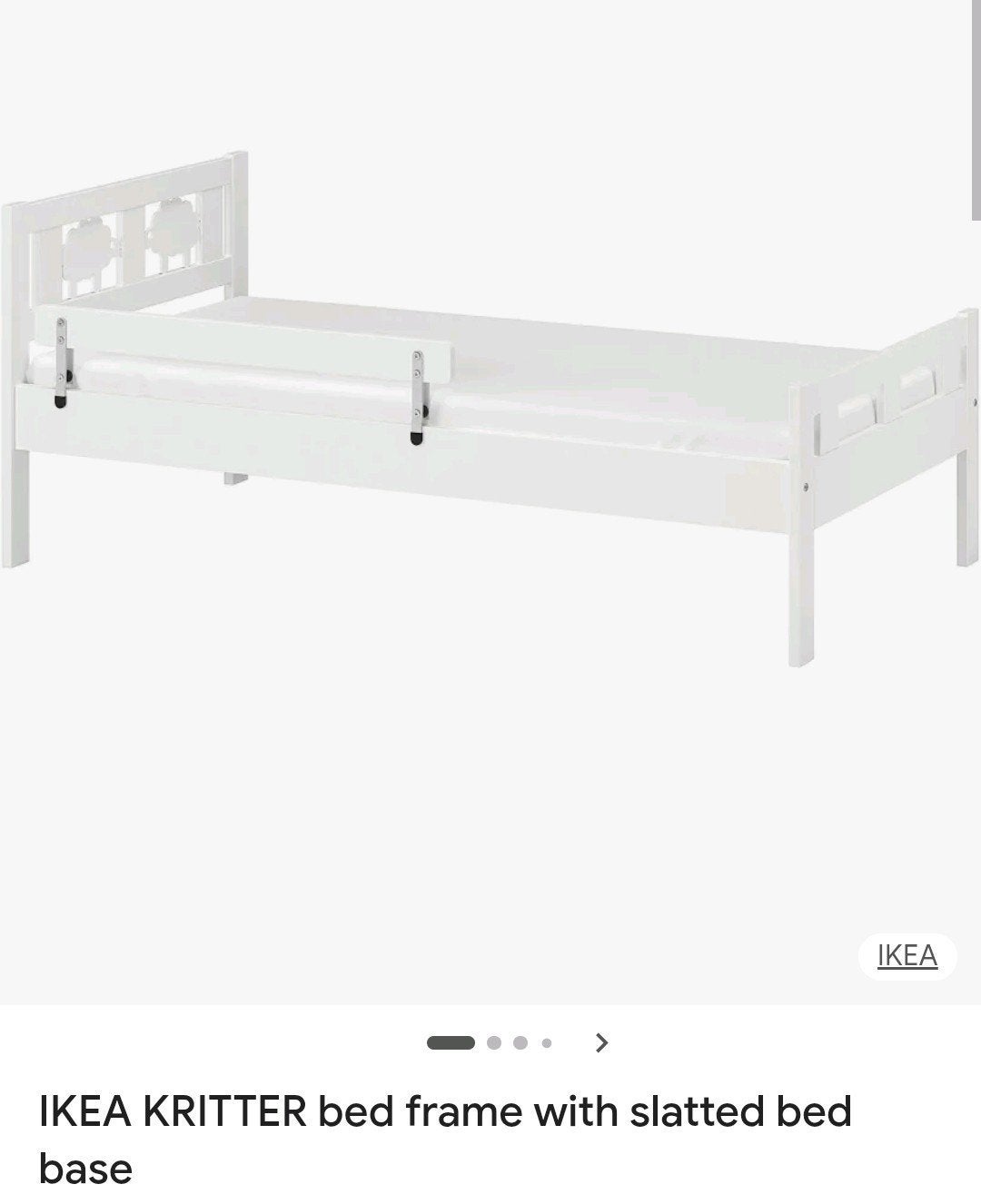 LIT IKEA KRITTER avec sommier à lattes et support latéral, Enlèvement, Sommier à lattes