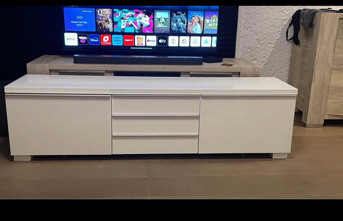 Meuble TV, 25 à 50 cm, Comme neuf, White glossy, Moins de 50 cm