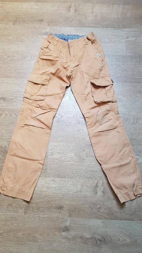 donkerbeige bruine cognac broek Hema maat 134, Pantalon, Garçon, Enlèvement ou Envoi, Utilisé