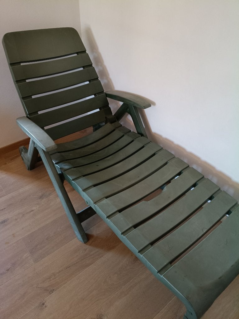 chaise longue, Enlèvement, Utilisé, Plastique, Pliant