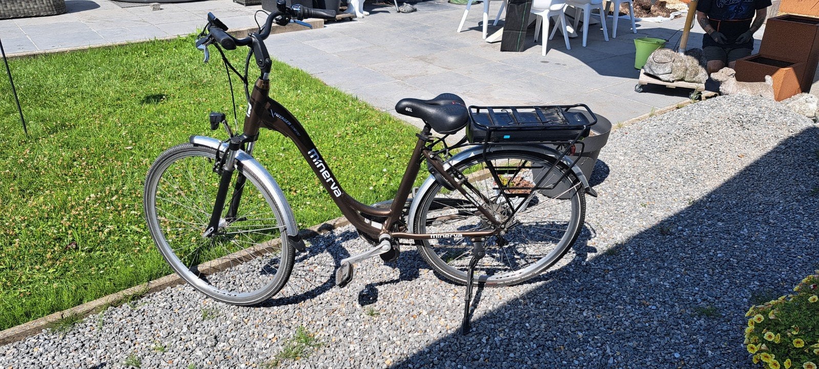 Minerva elektrische fiets ,kader 49 cm ,kleur bronze bruin, Fietsen en Brommers, Gebruikt, 47 tot 51 cm, 50 km per accu of meer