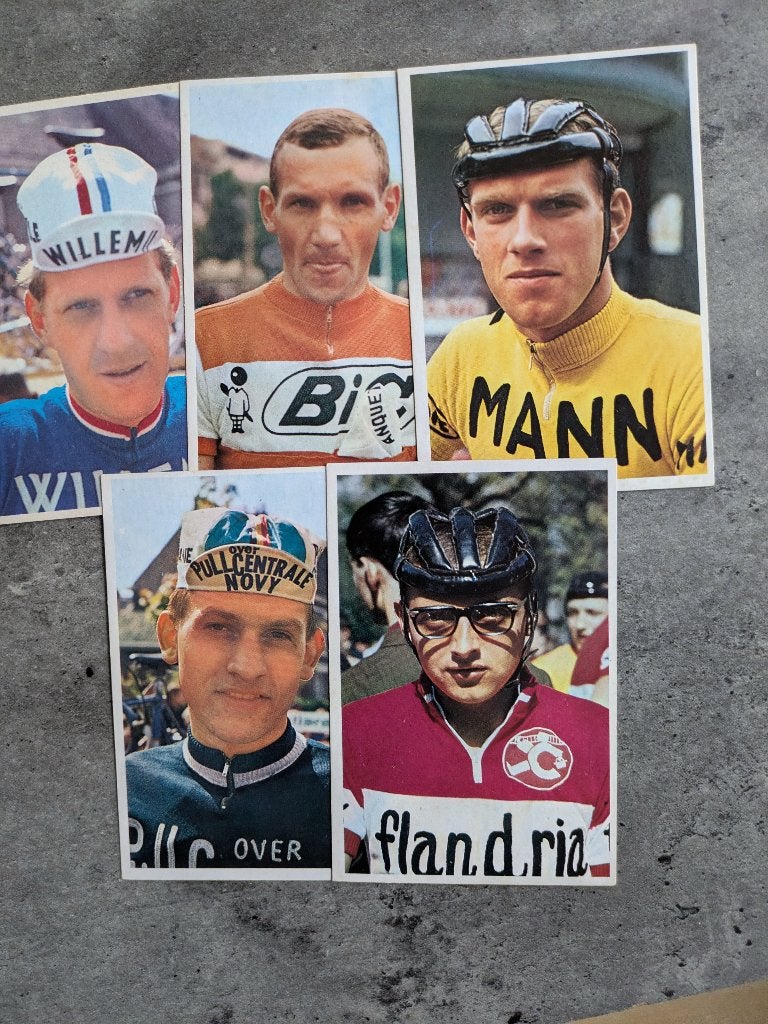 Wielrenners postkaarten 5x 60/70s prenten  ROSIERS /SELS enz, Verzenden