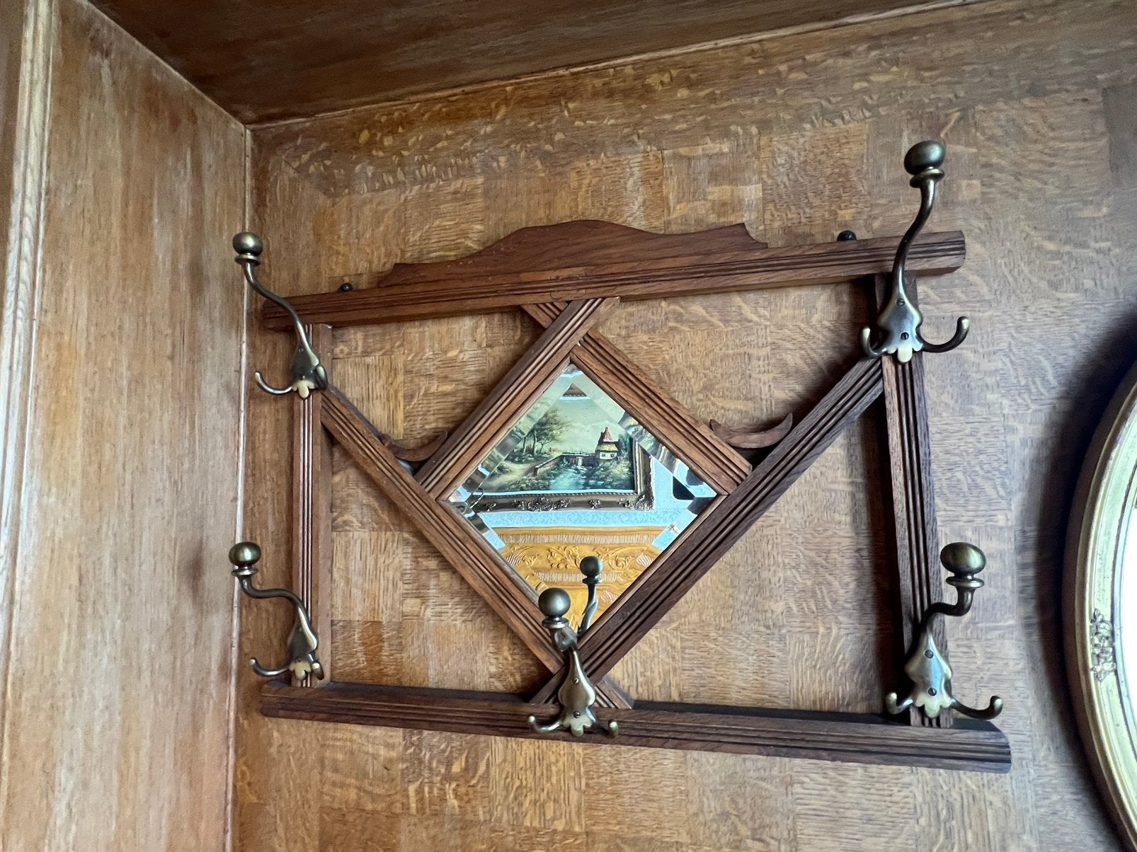 porte-manteau mural en chêne, Maison & Meubles, Accessoires pour la Maison | Portemanteaux, Enlèvement, Comme neuf, Portemanteau mural