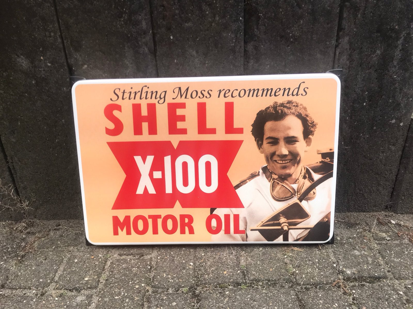 Panneau publicitaire en émail Shell x 100, Collections, Enlèvement ou Envoi, Comme neuf, Panneau publicitaire