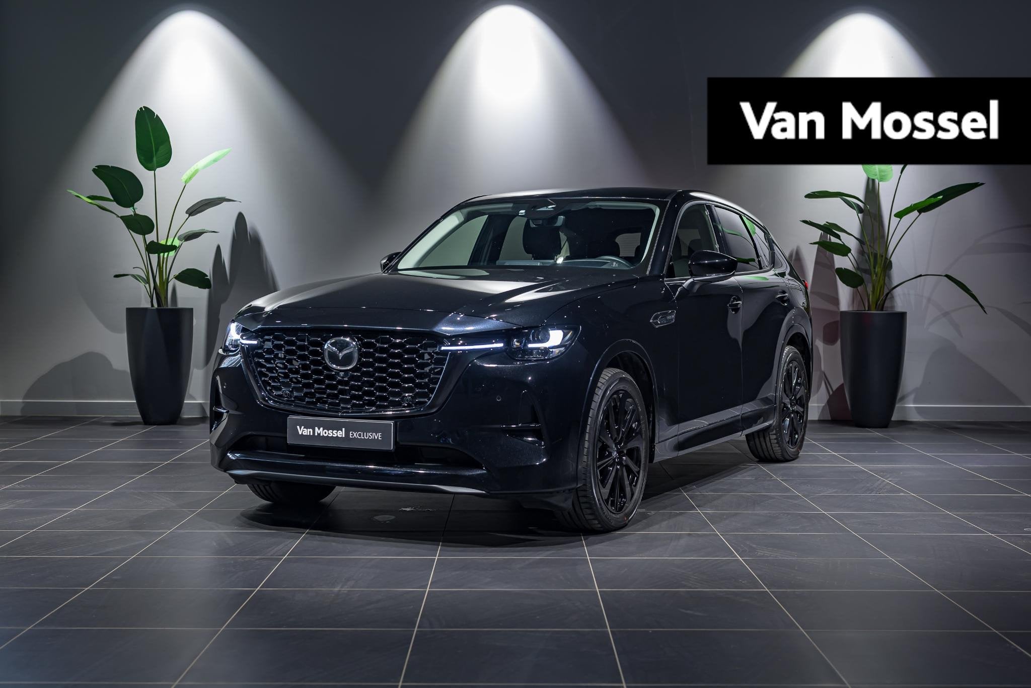 Mazda CX-60 2.5 240kW HOMURA AWD STUUR- EN ZETELVERWARMING |, Auto's, Automaat, 241 kW, Stof, Zwart