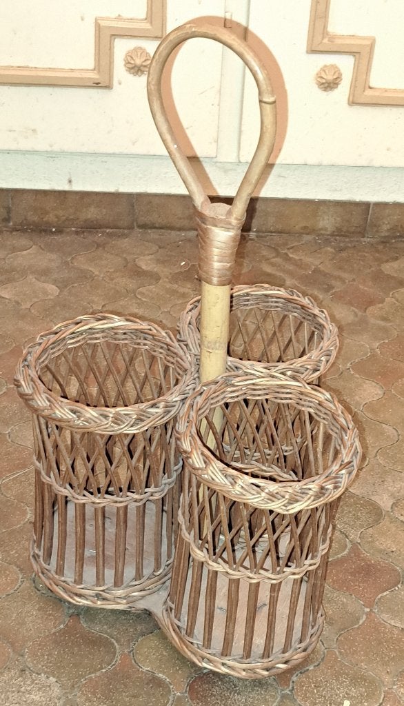 Rieten flessendrager vintage / retro, Ophalen