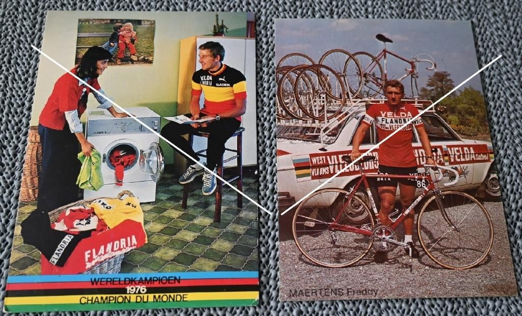 Flandria Velda  / Freddy Maertens / 2 Oude foto's, Verzamelen, Verzenden, Gebruikt, Poster, Plaatje of Sticker