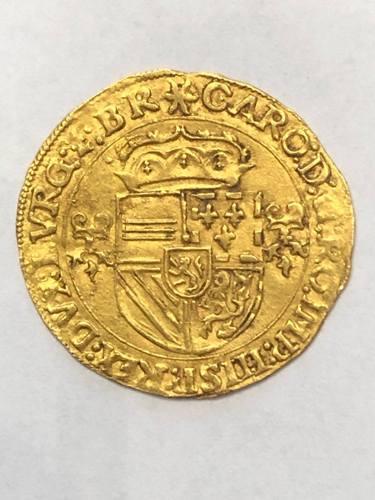 Munt goud zonnekroon Karel V jaartal 1545 Antwerpen mooi !, Losse munt, Goud, Goud, Ophalen of Verzenden