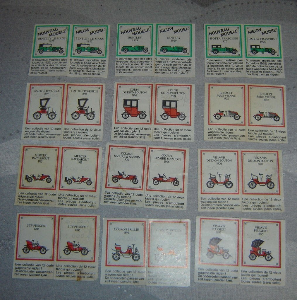 Chromos AUTOS Uitgegeven in IZEGEM 12st, Gebruikt, Verzenden, 1940 tot 1960, Prent