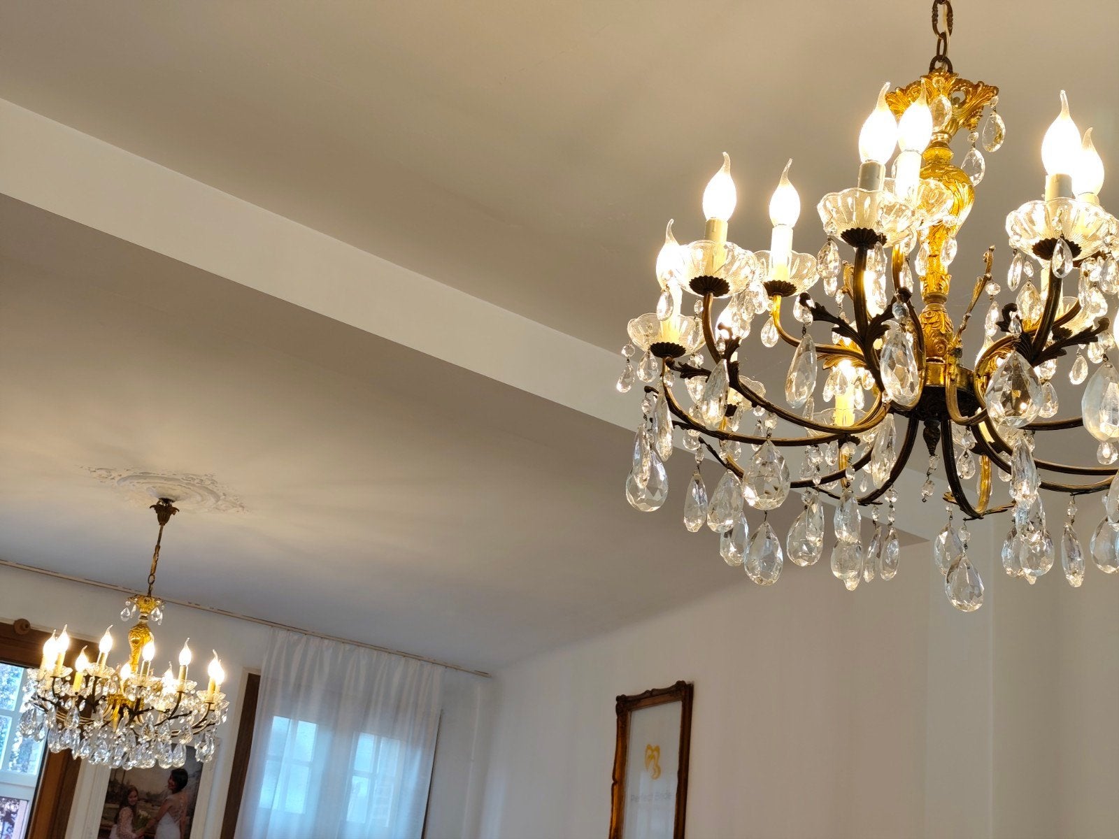 Grand lustre en cristal de style Louis XV - 15 points lumine, Enlèvement