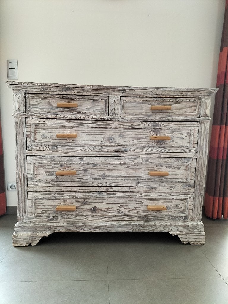Ancienne commode à tiroirs, Maison & Meubles, 5 tiroirs ou plus, Enlèvement, Utilisé, Chêne
