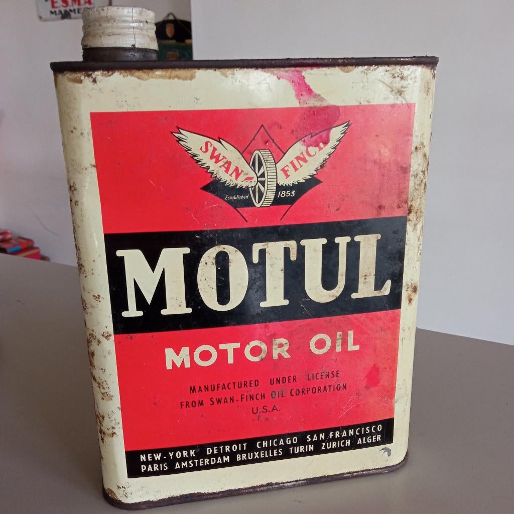 bidon MOTUL, Collections, Marques & Objets publicitaires, Enlèvement ou Envoi, Utilisé, Emballage