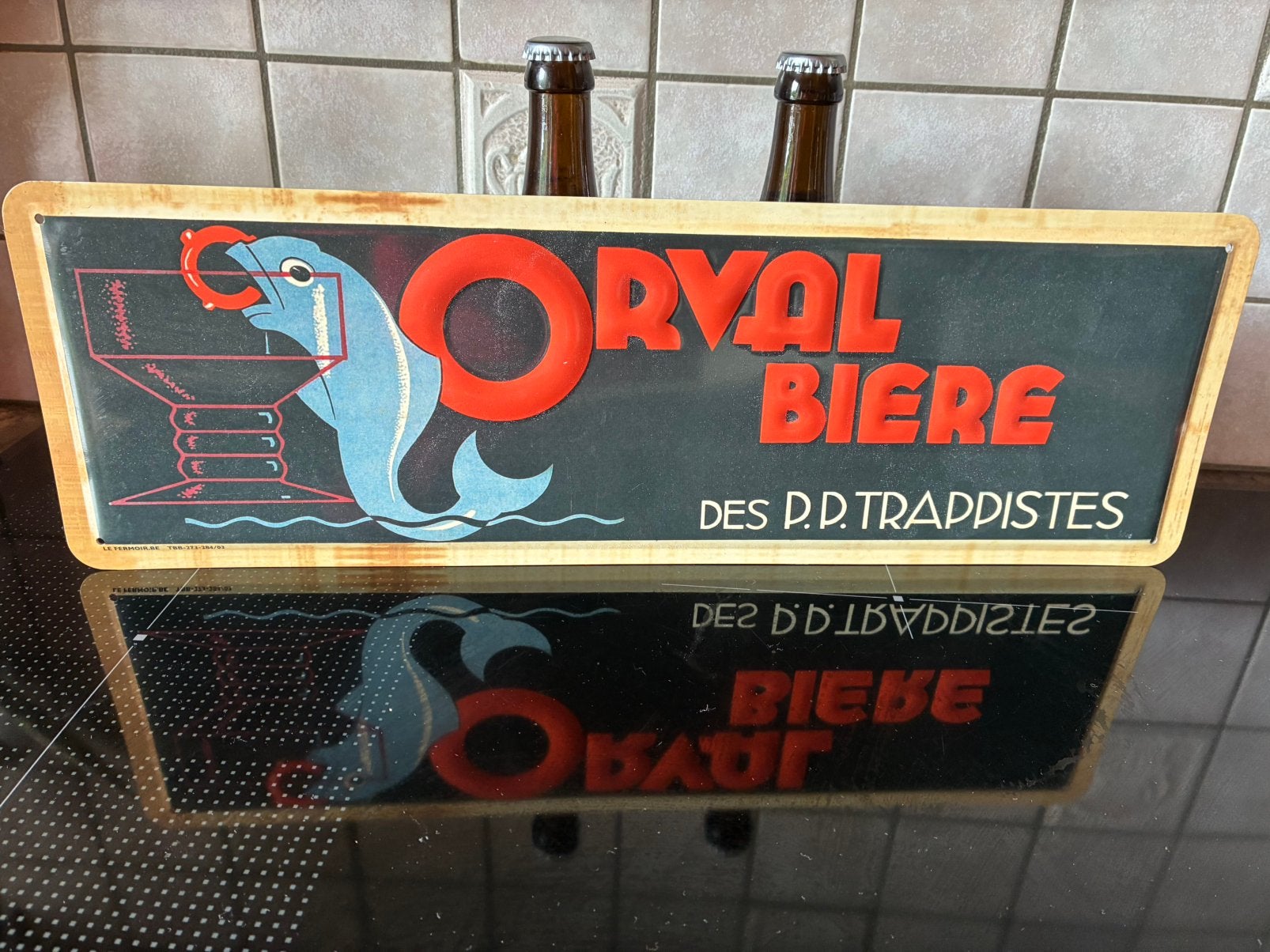 Plaque Orval en tôle, Collections, Enlèvement, Comme neuf