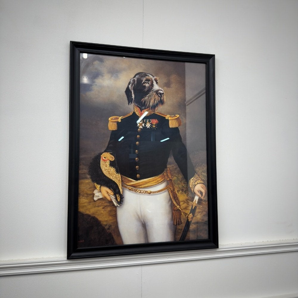 Prent Hond Duitse Staande Draadhaar in uniform, Ophalen