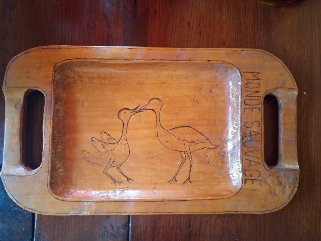 Vintage Houten Dienblad – Safaripark Monde Sauvage, Ophalen of Verzenden
