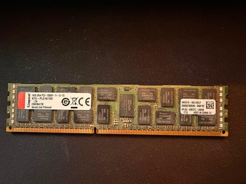Kingston - KTH-PL316/16G - 16 GB DDR3 - 2Rx4 PC3 - 1600 MHz, Computers en Software, RAM geheugen, Gebruikt, Server, DDR3, Ophalen of Verzenden