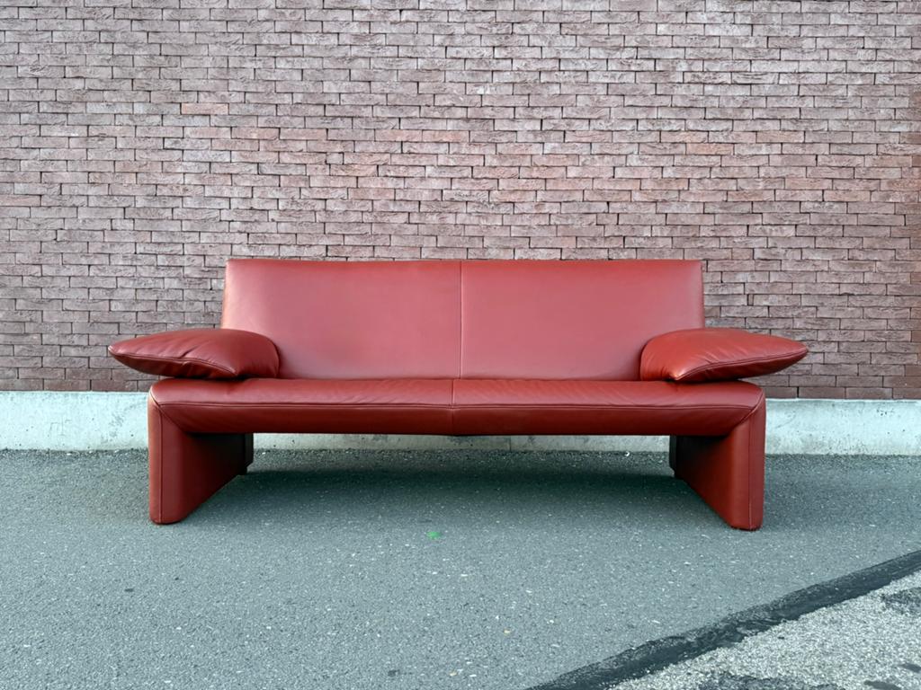 Jori Linea 2,5-zit zetel in Lipano leer, kleur Brick, Huis en Inrichting, Zetels | Zetels, Ophalen, Zo goed als nieuw, Leer, Natuzzi himolla durlet conform fsm lounge stressless