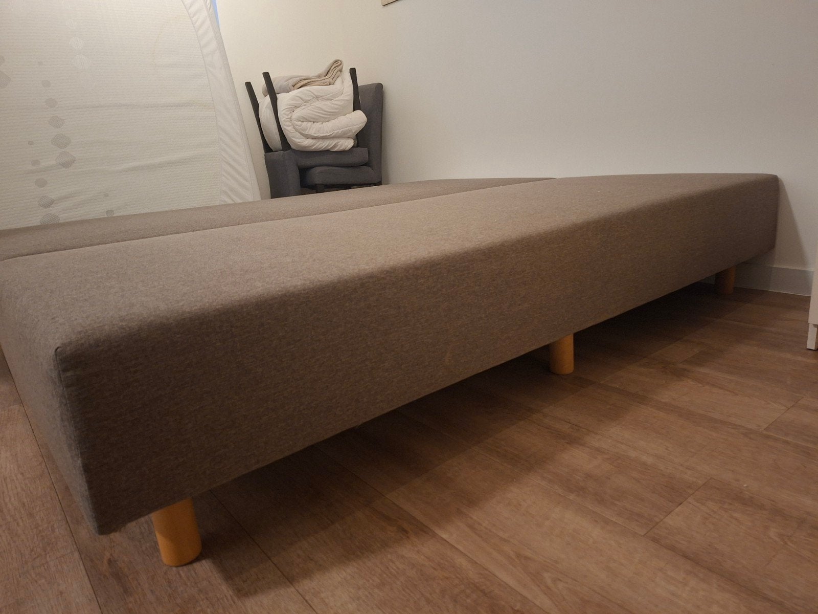 bed en nachtkast, Maison & Meubles, Gris, 200 cm, Une personne, Comme neuf