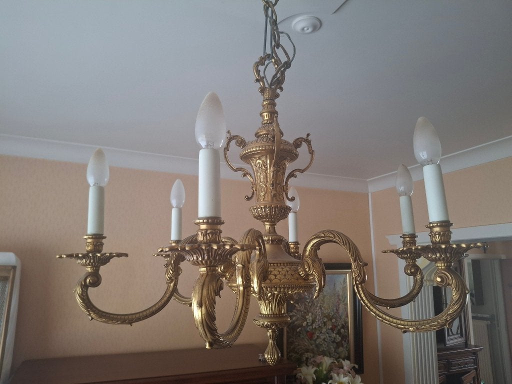 kroonluchter vintage klein model, Ophalen, Gebruikt, Overige materialen, E14 (klein)