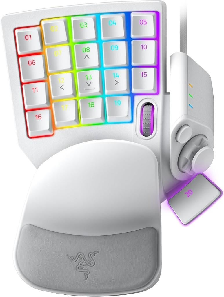 Razer Tartarus Pro Mercury blanc – 32 touches programmables, Enlèvement ou Envoi, Azerty, Comme neuf