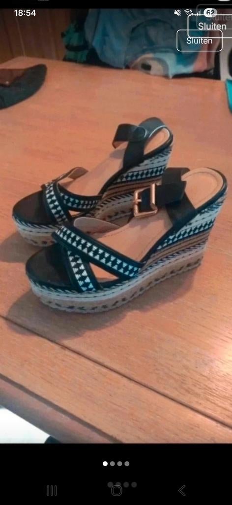 Sleehaksandalen sandalen hoge zool, Zwart, Trend One, Gedragen, Sandalen of Muiltjes