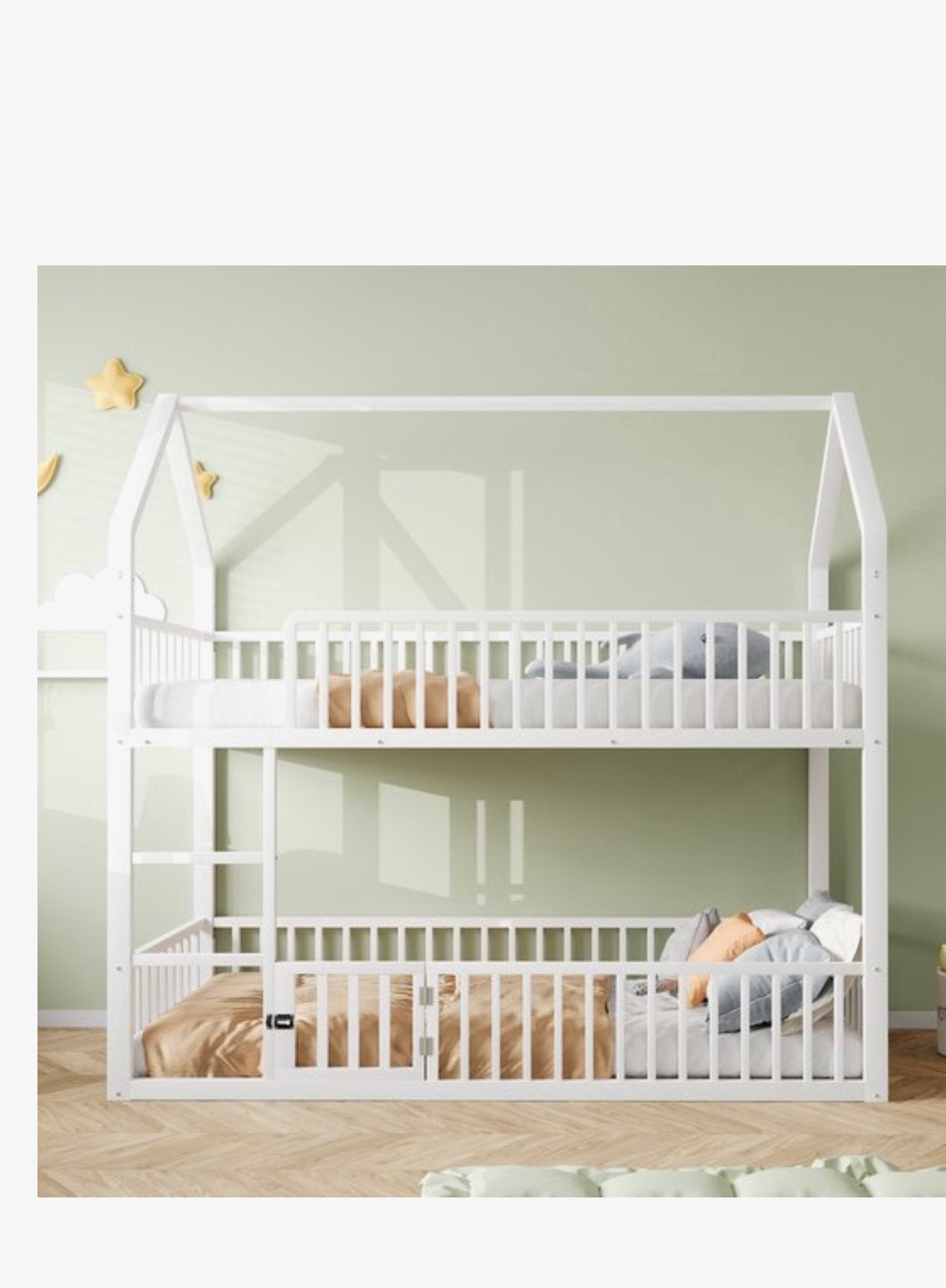Nieuw Stapelbed wit 90 x200 met deurtje, Enlèvement, Comme neuf, Lits superposés